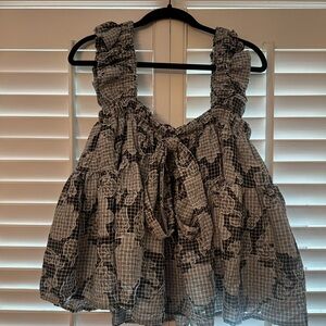 Floral Sleeveless Top in Black and White